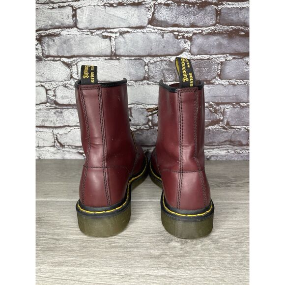 Dr. Martens Cherry Red Leather Combat Lace Up Boots Women’s Sz 38EU/7-7.5M US - Picture 4 of 16